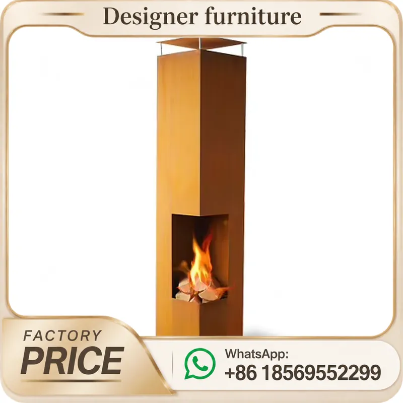 Outdoor Furniture Metal - Baca Çıkışlı Taşınabilir Odun Pelet Sobası,